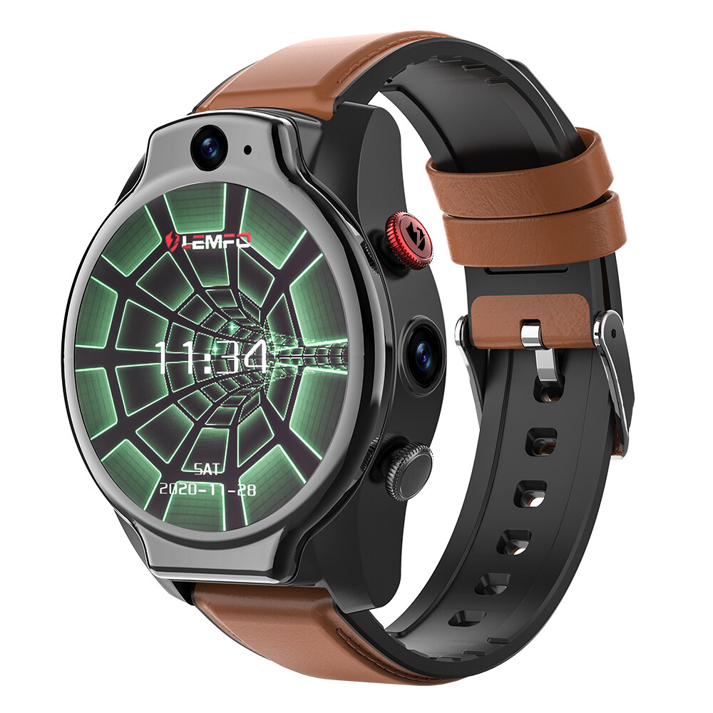 LEMFO LEM14 Smart Watch 4G 5ATM Waterproof Android 10 Helio P22 Chip 4G 64GB Face ID Dual Camera for Men