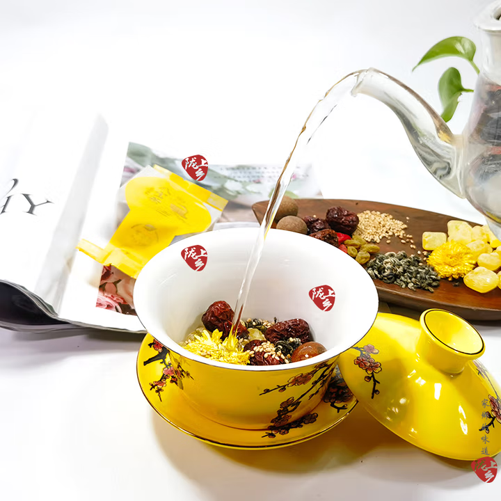 Gansu Lanzhou specialty covered tea 6 flavors light luxury 1200g gift box Jincheng Yiding tea 1200g 3 boxes